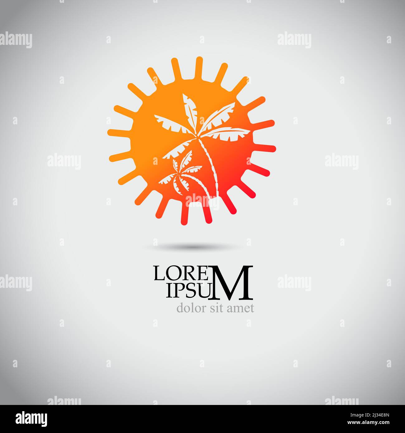 Logo soleil et palmiers. Illustration vectorielle Illustration de Vecteur