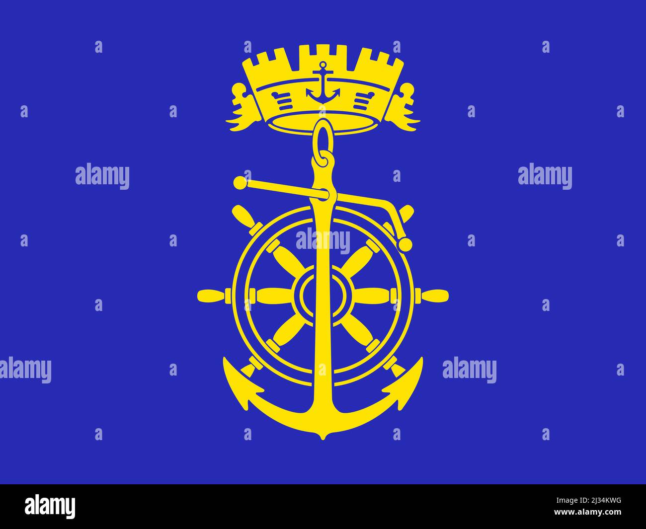 Drapeau de l'Académie navale militaire de Livourne, Marine italienne, illustration vectorielle Illustration de Vecteur
