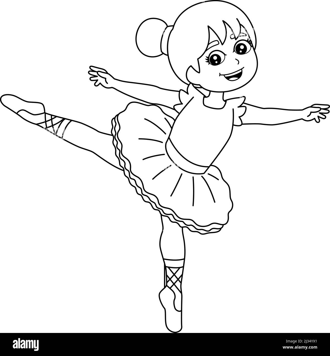 Coloriage ballerine Banque d'images noir et blanc - Alamy