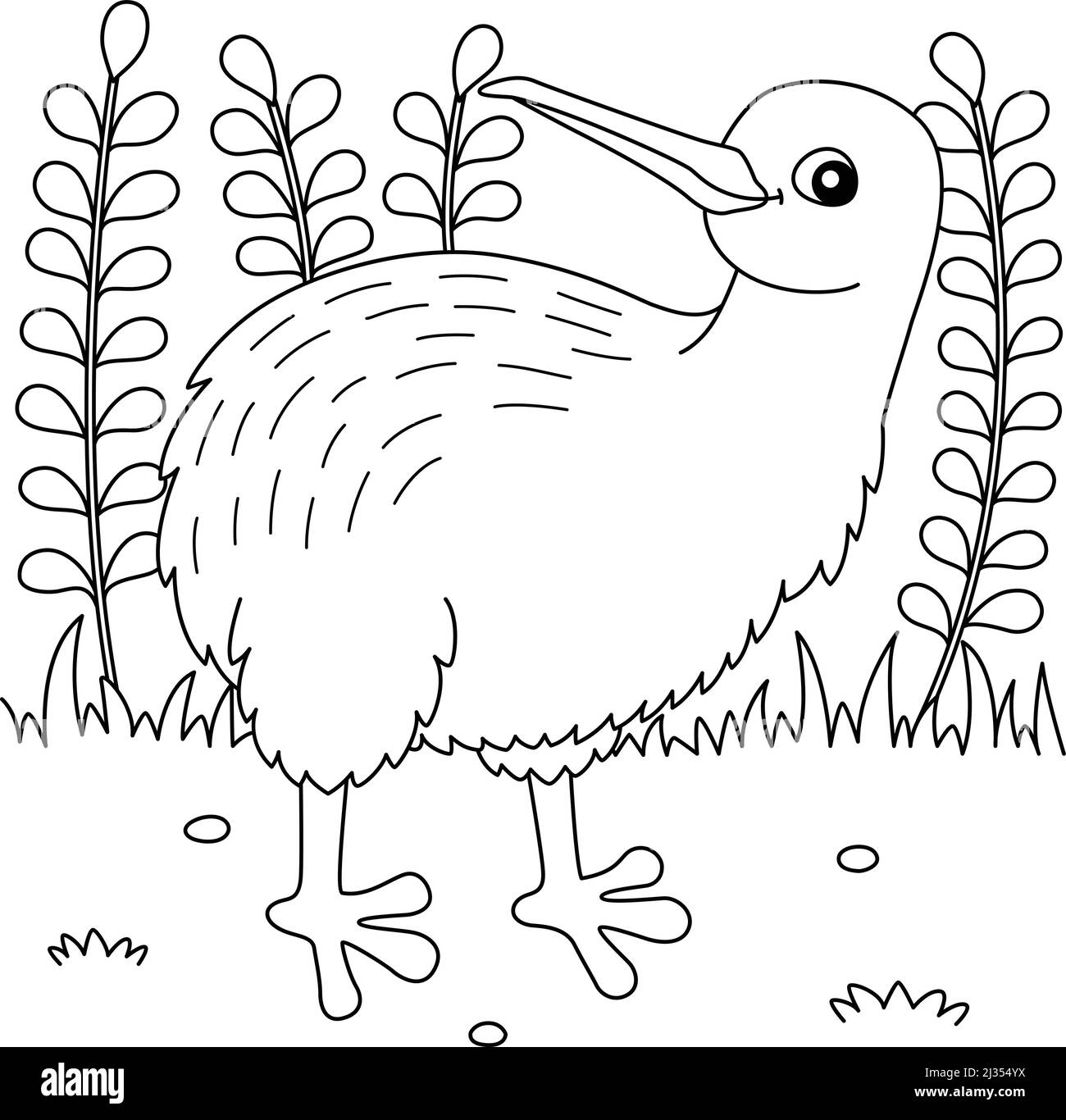 Kiwi Animal coloriage page pour enfants Illustration de Vecteur