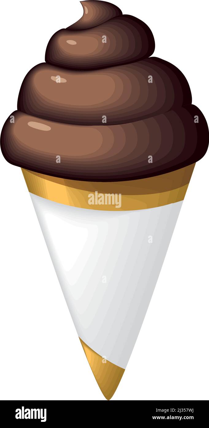 Cornet de crème glacée au chocolat Illustration de Vecteur