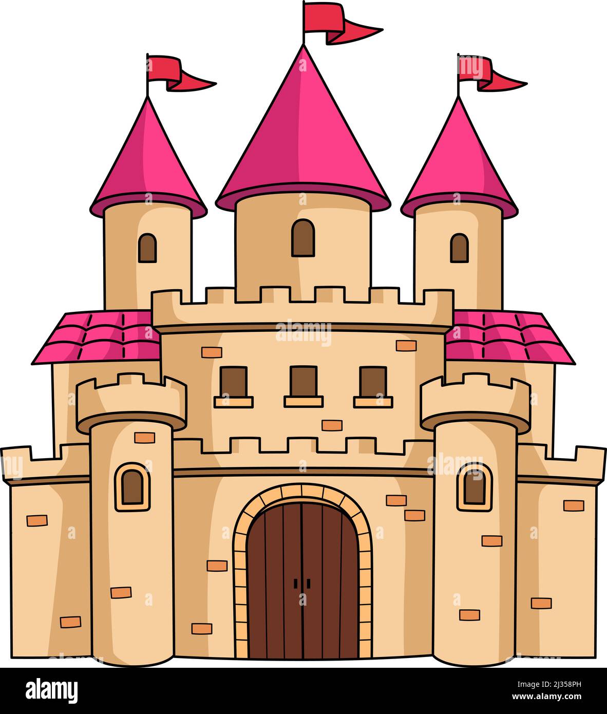 Illustration de la couleur du dessin animé du château royal Illustration de Vecteur