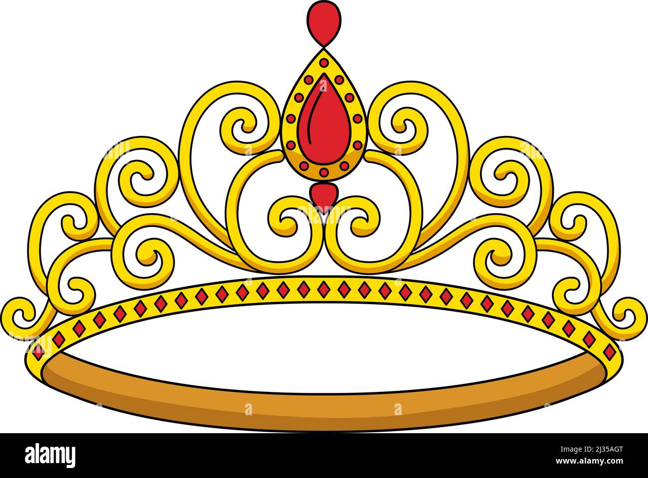 Crachoir couleur Princess Crown Clipart Illustration de Vecteur