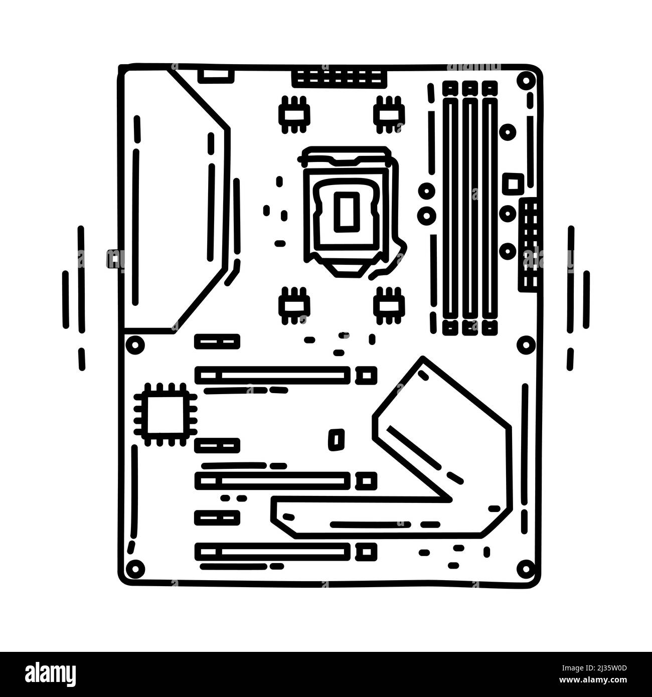 Carte mère PC fait partie du logiciel et du matériel ordinateur dessin ...