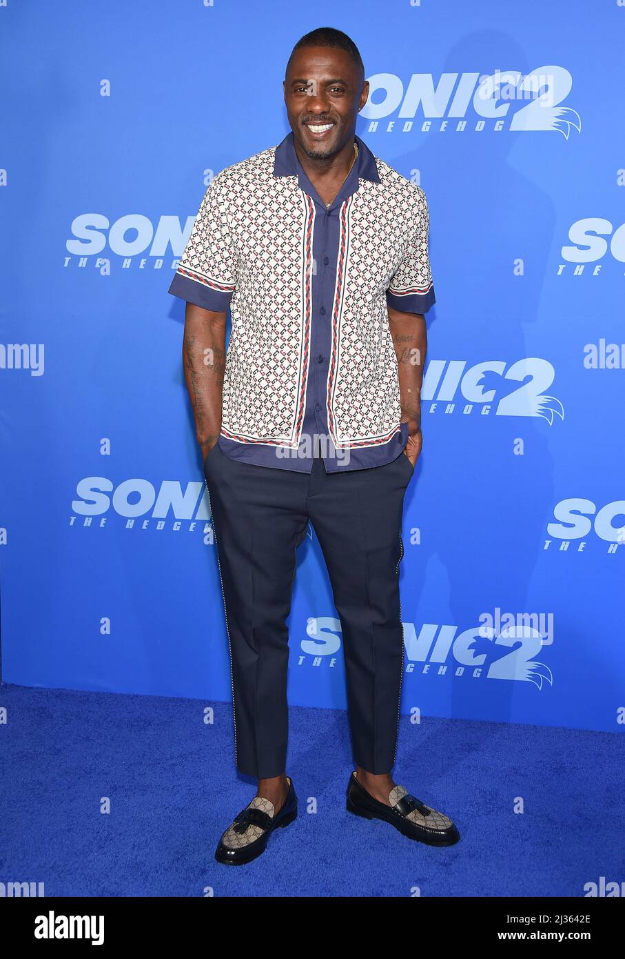 Los Angeles (États-Unis), le 05 avril 2022, Idris Elba arrive à la première «Sonic the Hedgehog 2» de Los Angeles au Village Theatre le 05 avril 2022 à Westwood, CA. © OConnor/AFF-USA.com Banque D'Images