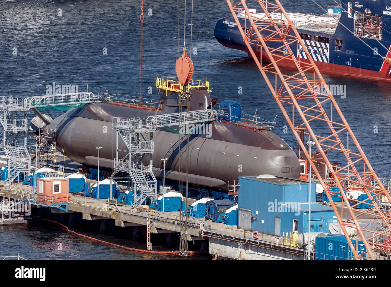 Kiel, Allemagne. 02nd avril 2022. Le sous-marin U36 de la Marine allemande est en révision dans le chantier naval ThyssenKrupp Marine Systems. Credit: Markus Scholz/dpa/Alay Live News Banque D'Images