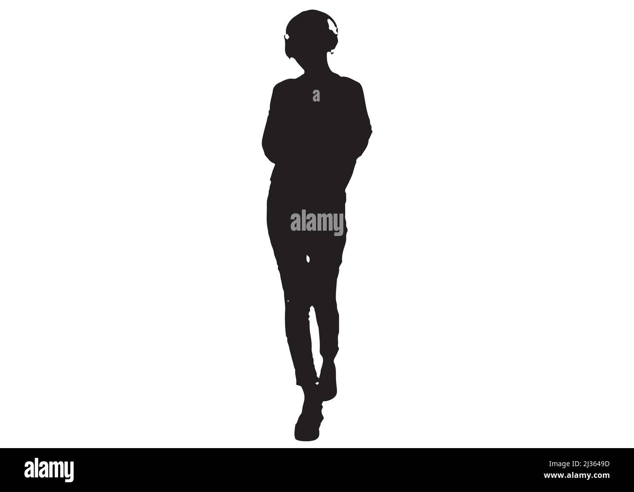 illustration de l'ombre noire et blanche d'une silhouette de jeunes femmes  qui écoutent la chanson sur son casque sur fond noir meilleur dans vecteur  Image Vectorielle Stock - Alamy