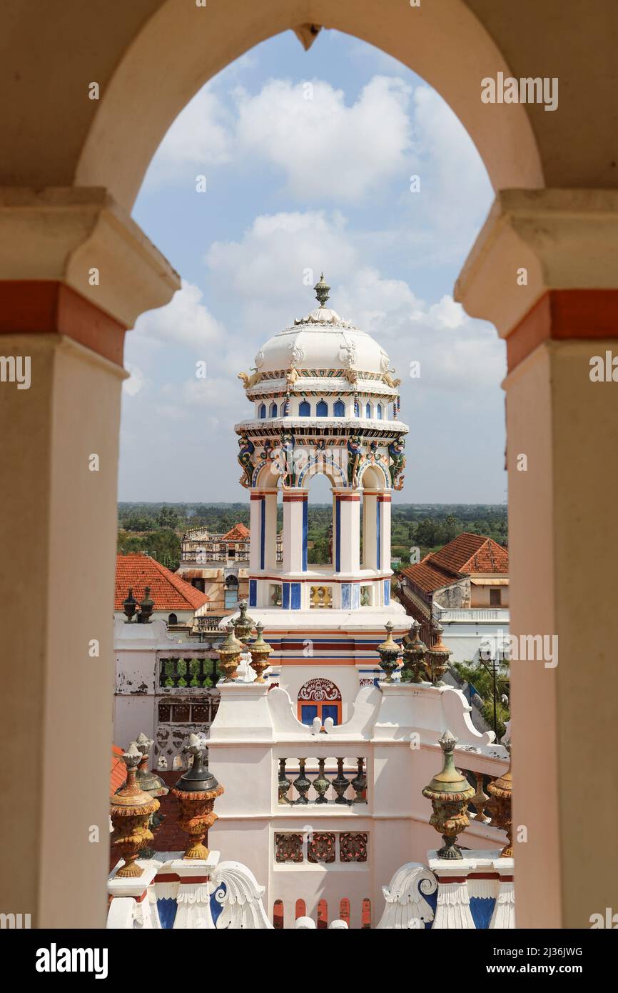Chidambara Vilas Resort de luxe patrimoine, Chettinad, Tamil Nadu, Inde Banque D'Images