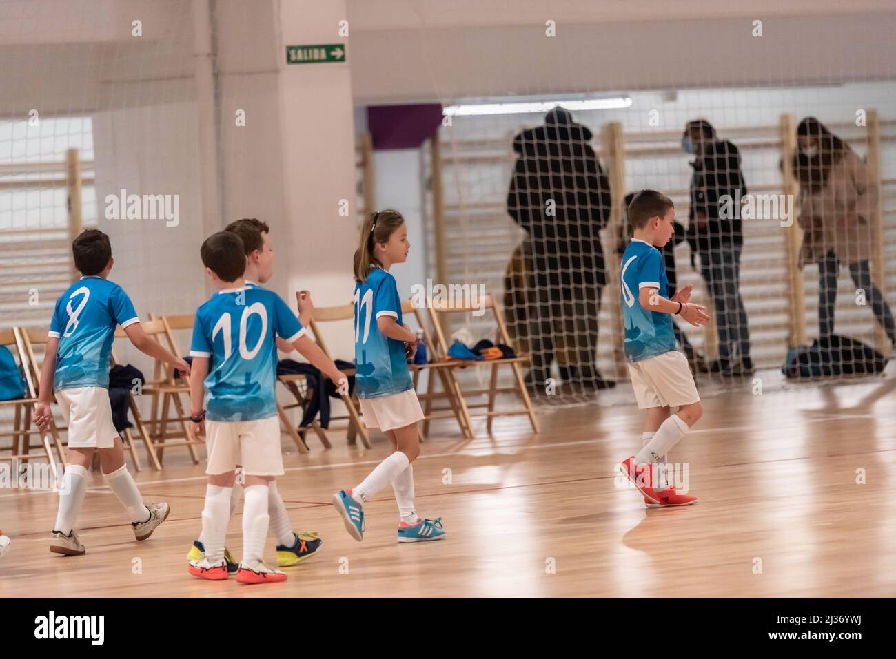 Vigo, Espagne, 3rd avril 2022. Championnat régional mixte de ligue d'enfants Banque D'Images