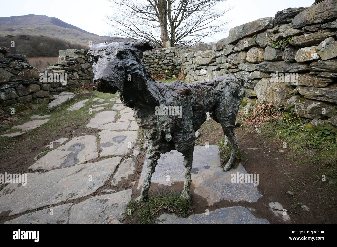 Beddgelert, Snowdonia, Gwynedd, pays de Galles, Royaume-Uni, la tombe de Gelert Banque D'Images