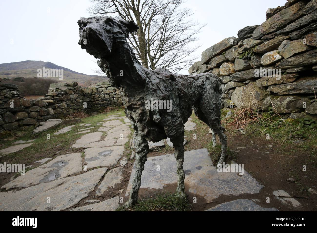 Beddgelert, Snowdonia, Gwynedd, pays de Galles, Royaume-Uni, la tombe de Gelert Banque D'Images