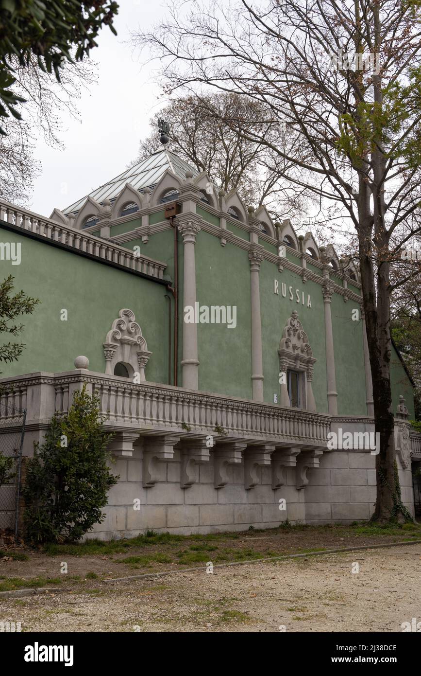 Pavillon russe de la Biennale de Venise (vue du parc public). Participation à la biennale de Venise 59th 2022 le lait des rêves est suspendu Banque D'Images