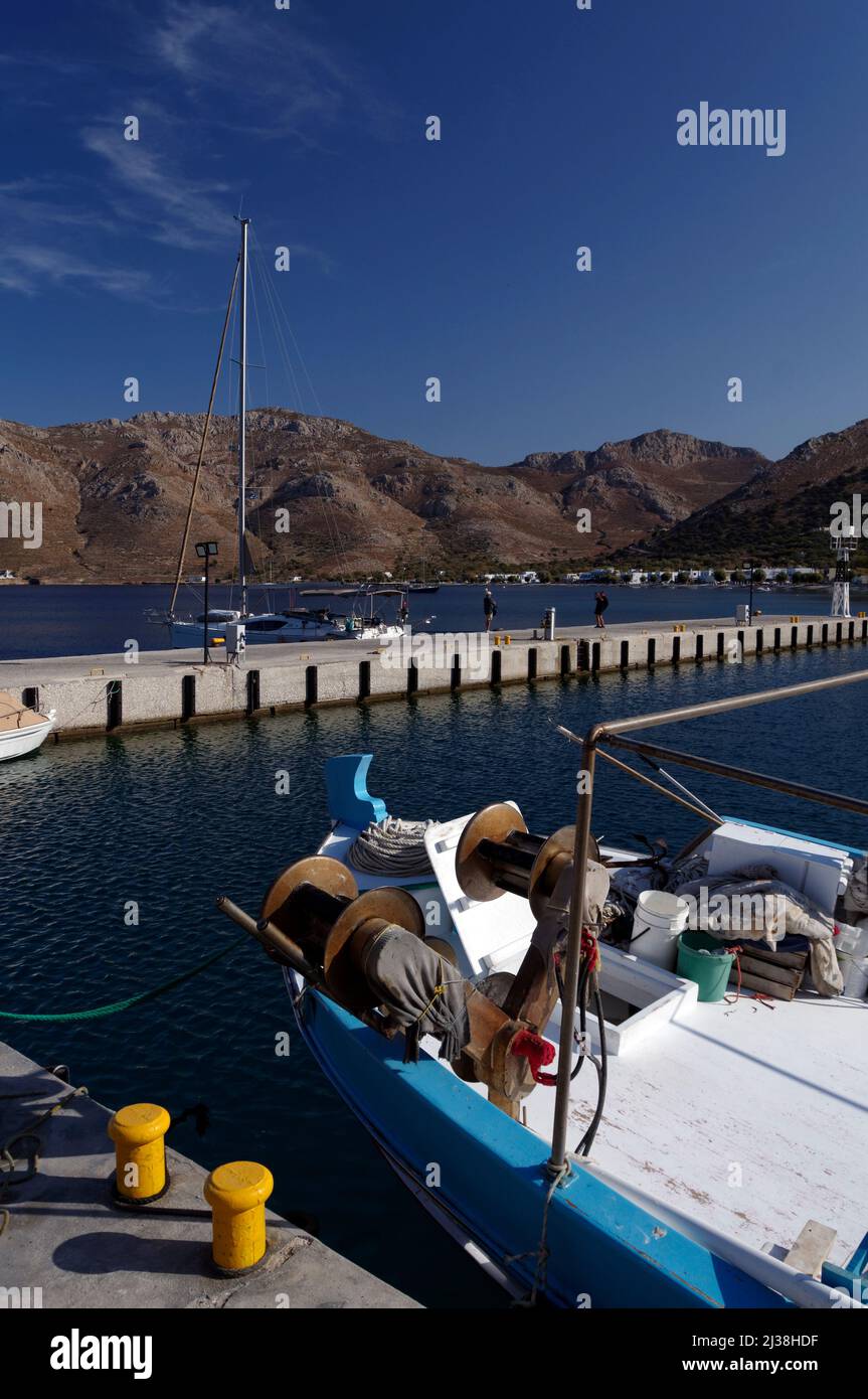 Livadia, Tilos, îles du Dodécanèse, Egée du Sud, la Grèce. Banque D'Images