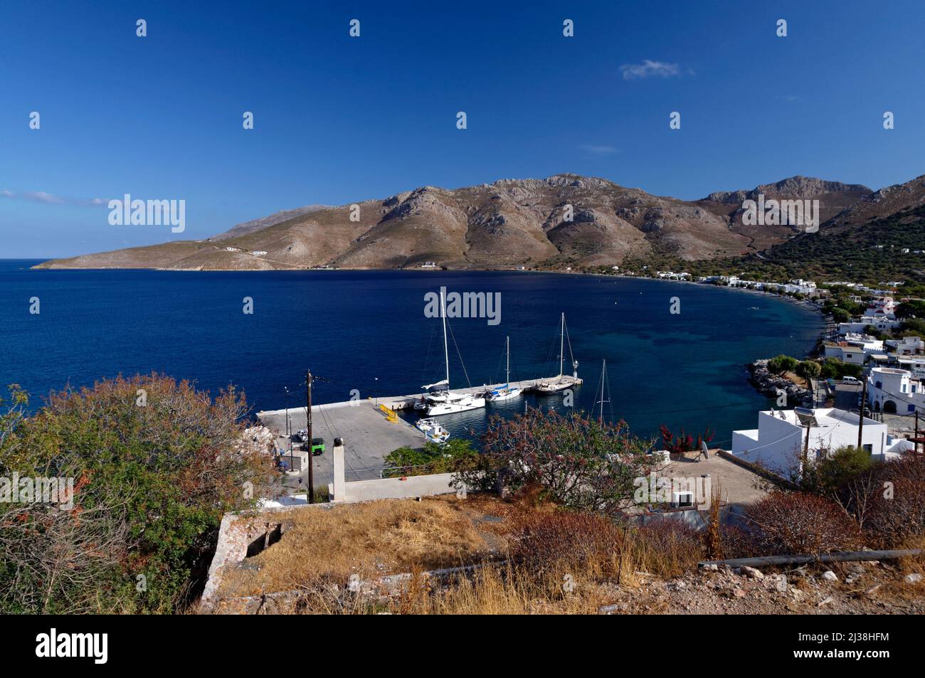 Livadia, Tilos, îles du Dodécanèse, Egée du Sud, la Grèce. Banque D'Images