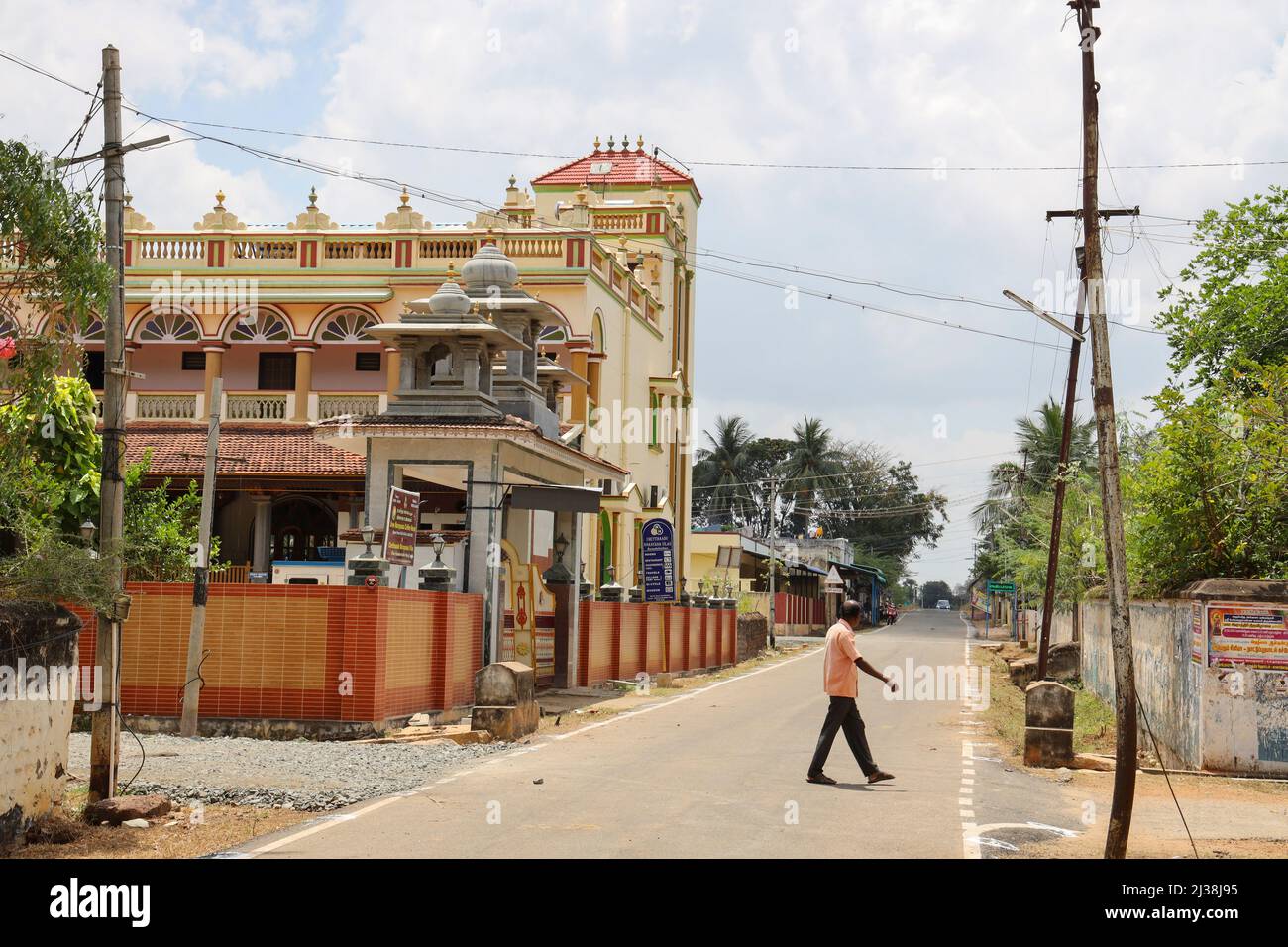 Narayana Vilas à Kanadukathan, Chettinad, Tamil Nadu, Inde Banque D'Images