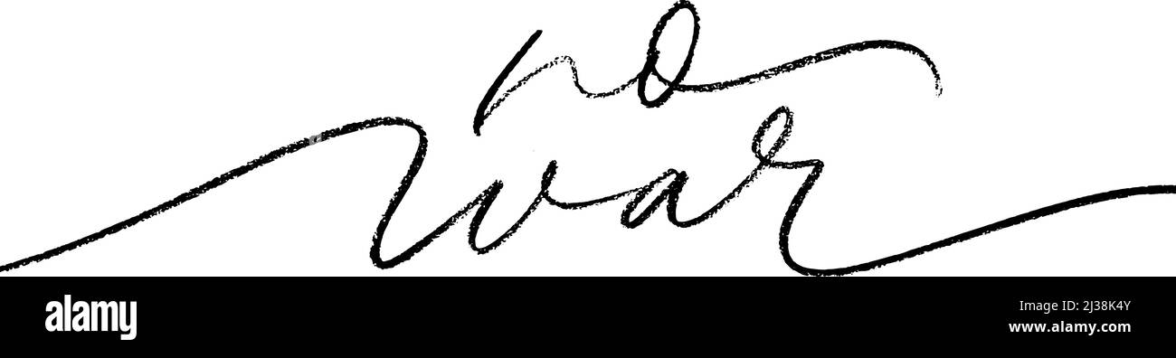 Pas de vecteur de guerre calligraphie de ligne noire de stylo. Illustration de Vecteur