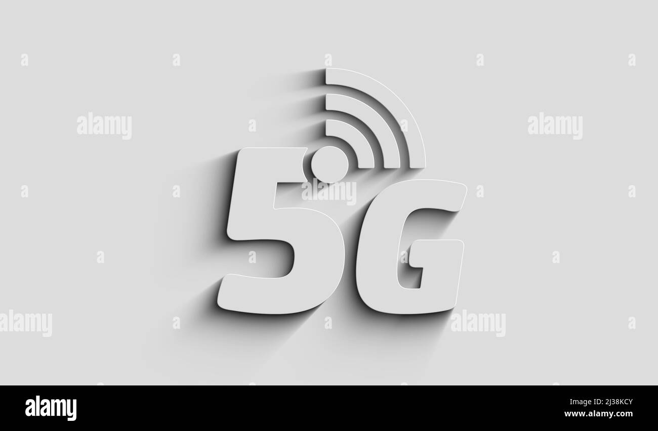 5G concept numérique de communication de téléphonie mobile haute vitesse et de symbole de réseau iot. Réseau, cybertechnologie et informatique résumé 3D illustr Banque D'Images