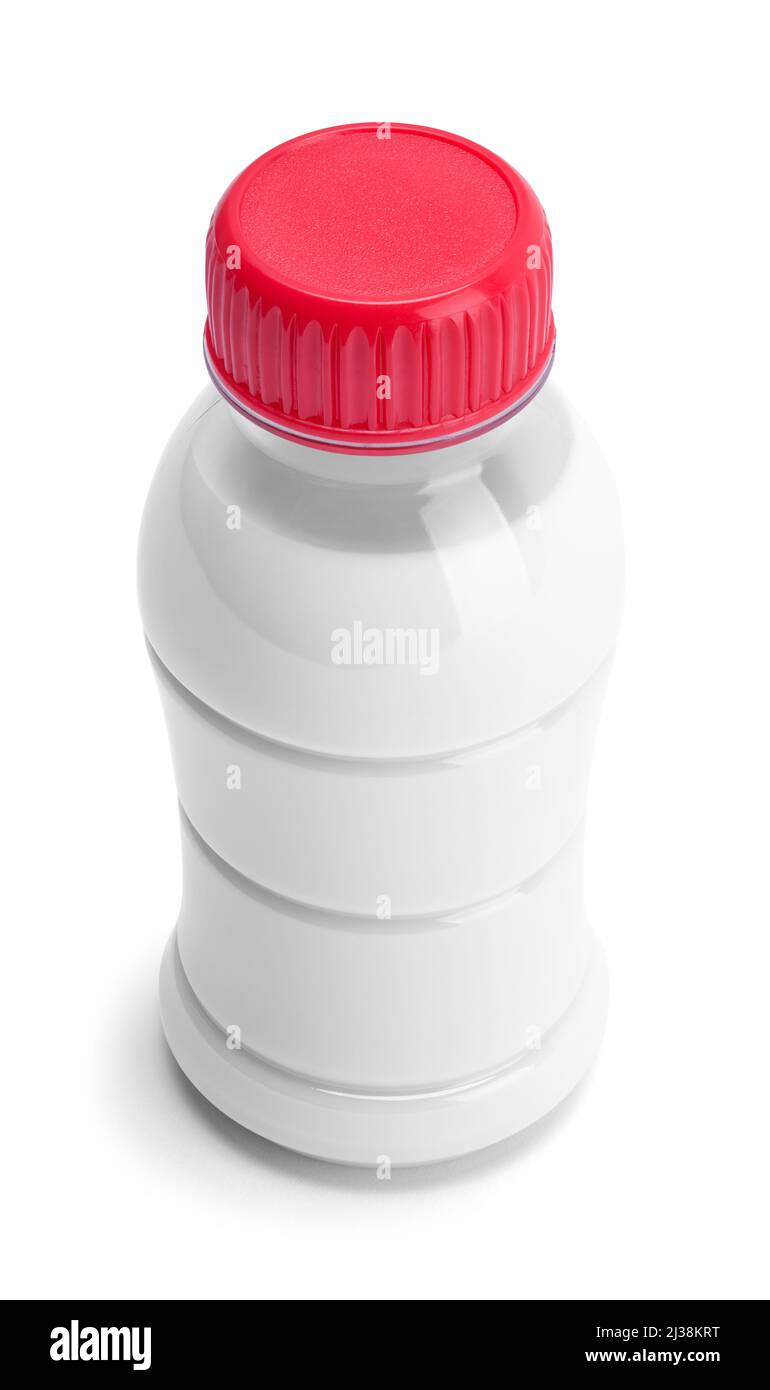 une petite bouteille en plastique sur fond blanc Photo Stock - Alamy