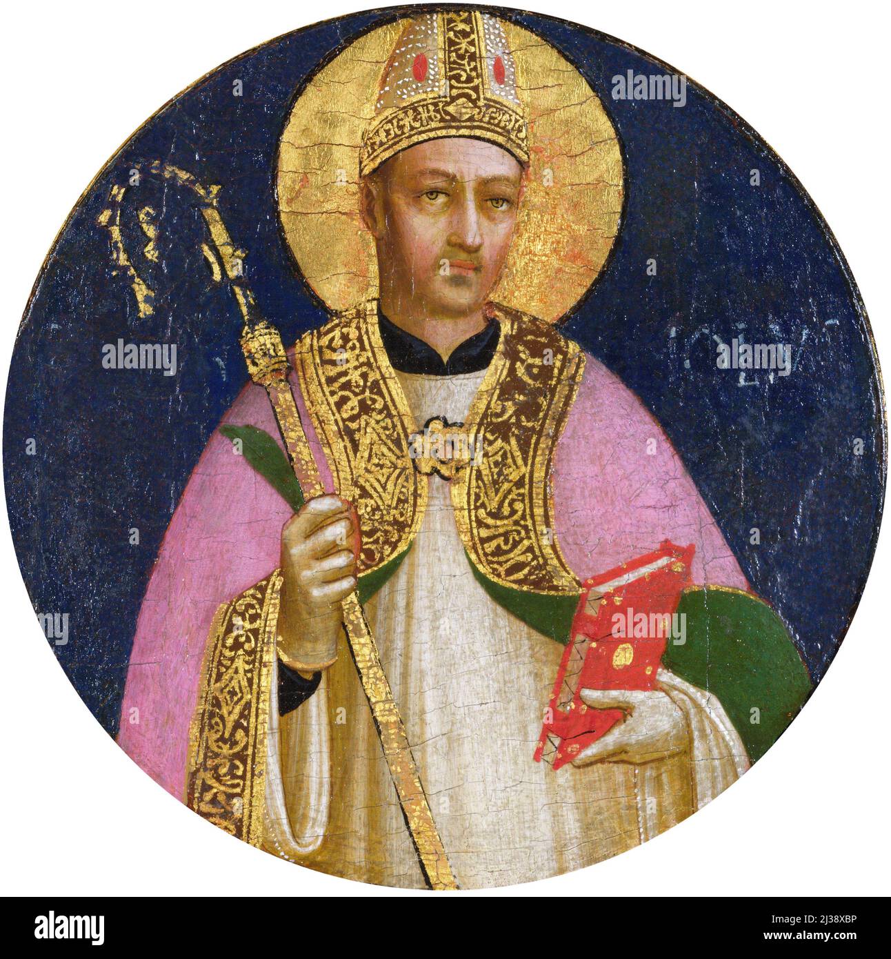 FRA Angelico (c.1395-1455), Saint Romulus, tempera d'oeufs sur le bois, c. 1423/4 Banque D'Images