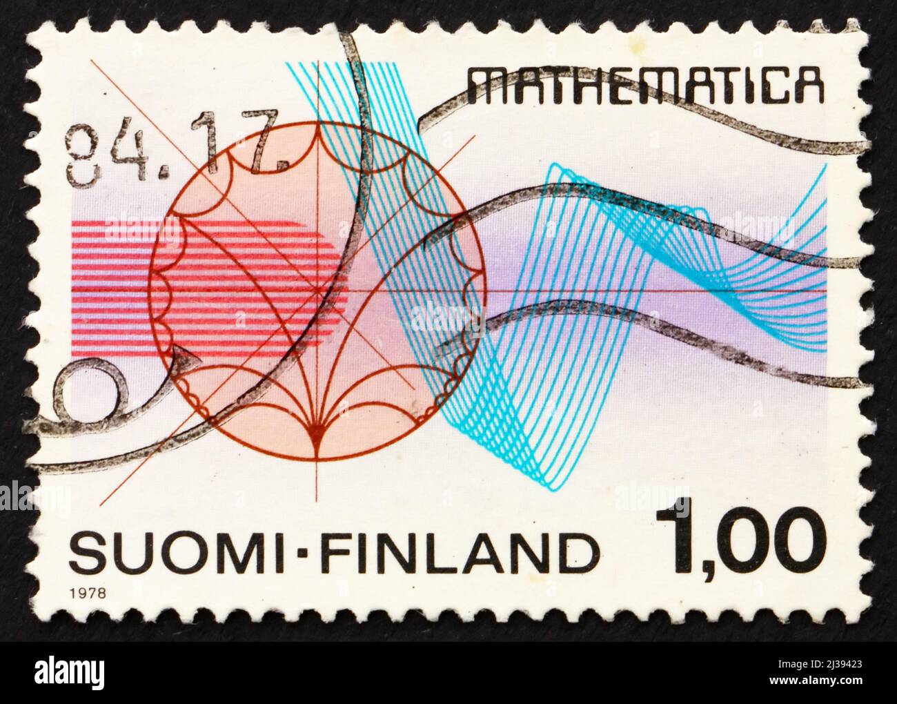 FINLANDE - VERS 1978: Un timbre imprimé en Finlande montre la théorie de la  fonction et les lignes rythmiques, Congrès international des  mathématiciens, Helsinki, c Photo Stock - Alamy