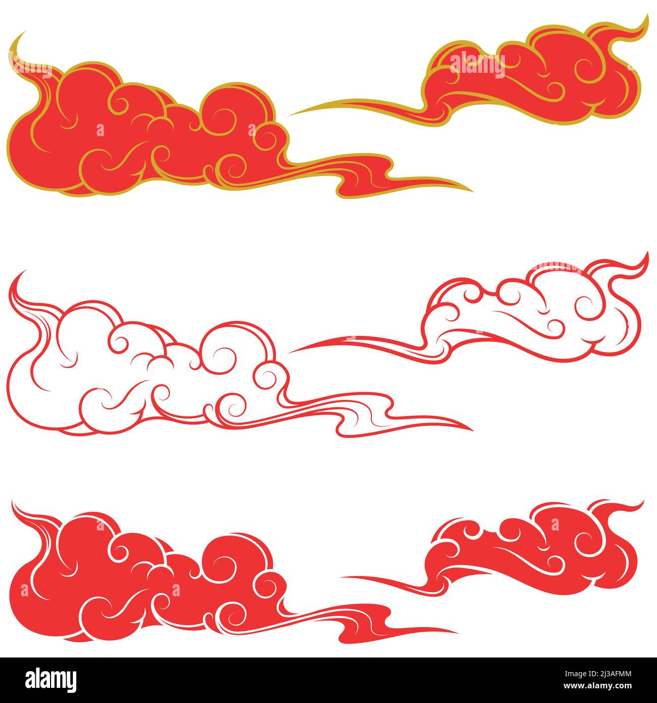Motif vectoriel de nuages dans le style traditionnel japonais Illustration de Vecteur