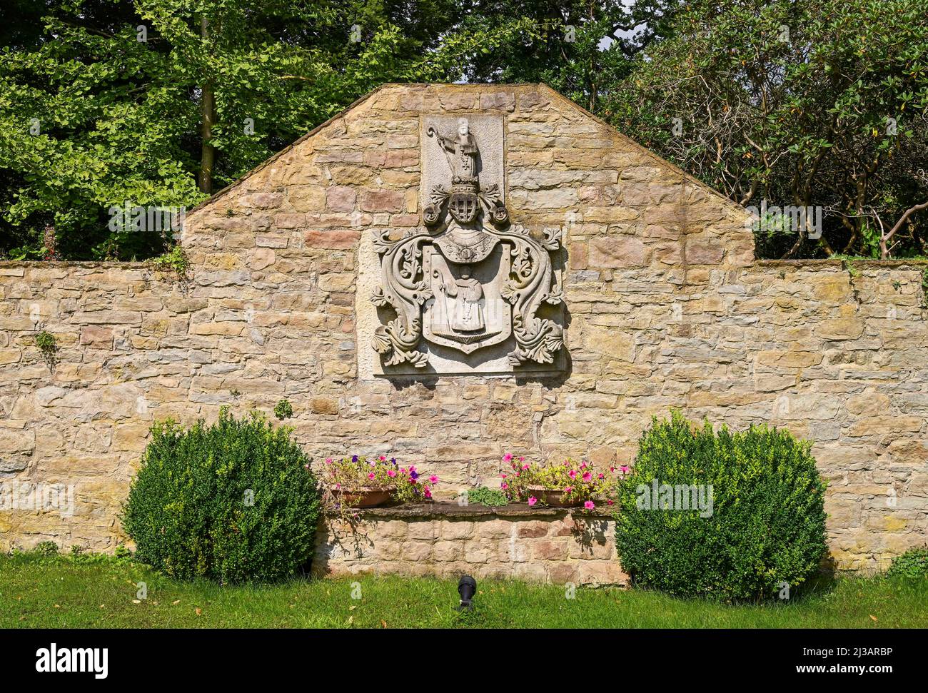 Armoiries, Schlosshotel Muenchhausen, château de Schwoebber, Basse-Saxe, Allemagne Banque D'Images