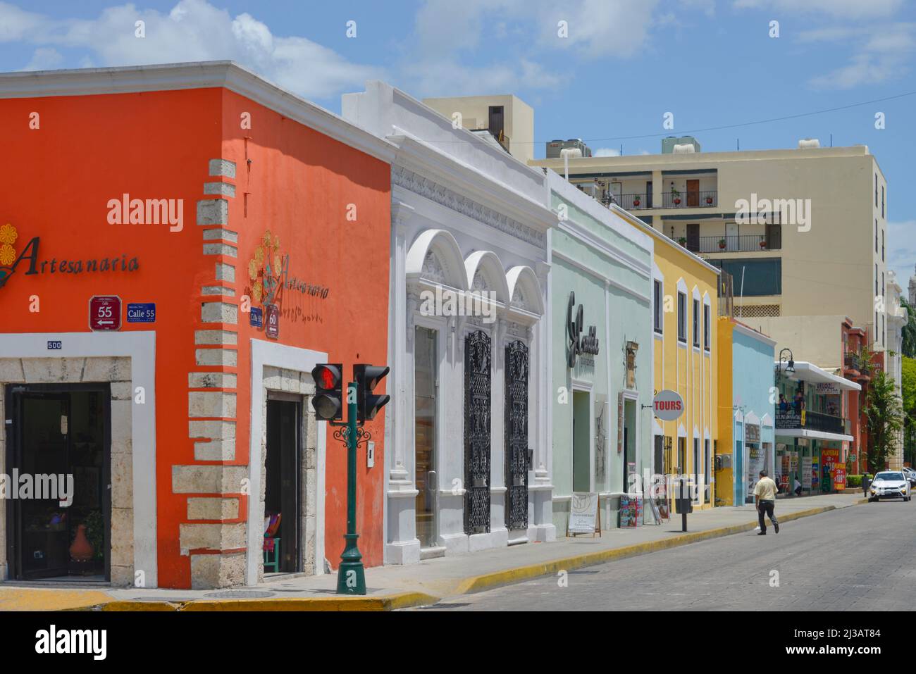 Vieux bâtiments, vieille ville, Merida, Yucatan, Mexique Banque D'Images