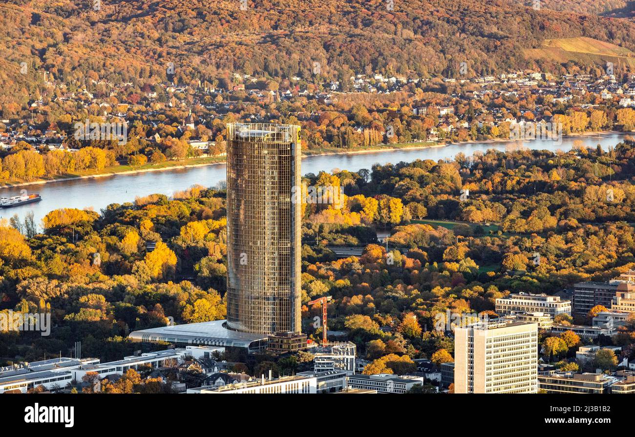 Tour de poste, siège de Deutsche Post AG et service de colis DHL, Rheinaue, Bonn, Rhénanie-du-Nord-Westphalie, Allemagne Banque D'Images