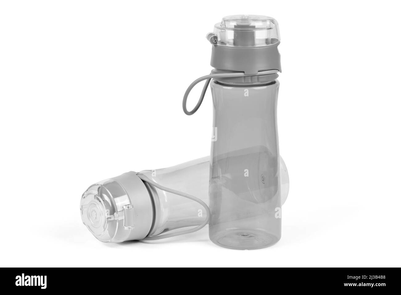 Bouteille verte dépolie pour le sport et la remise en forme sur fond blanc. Photo haute résolution. Profondeur de champ complète. Banque D'Images