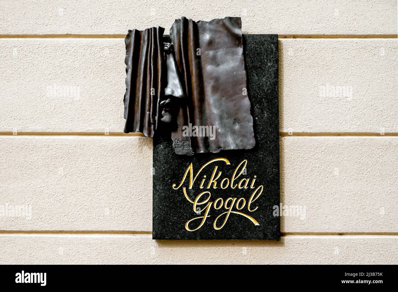 Baden-Baden (Bade-Wurtemberg, Allemagne): Gedenkplakette für Nikolai Gogol Banque D'Images