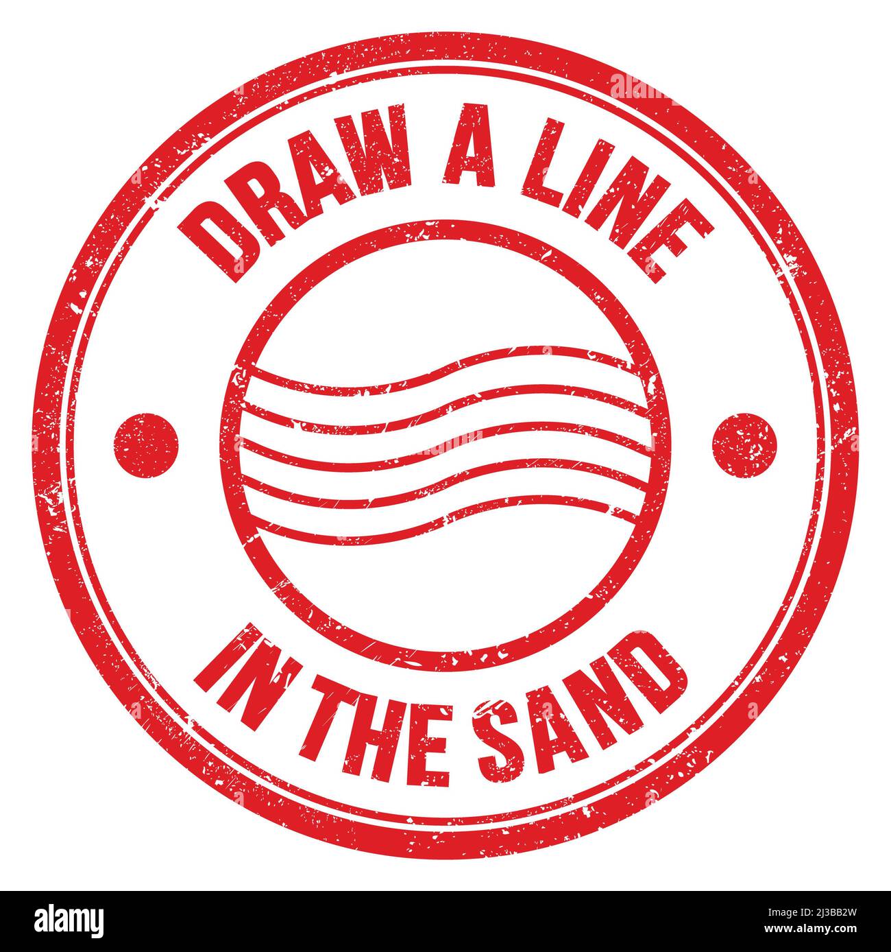 TRACEZ Une LIGNE DANS LE texte EN SABLE inscrit sur l'affiche circulaire rouge Banque D'Images