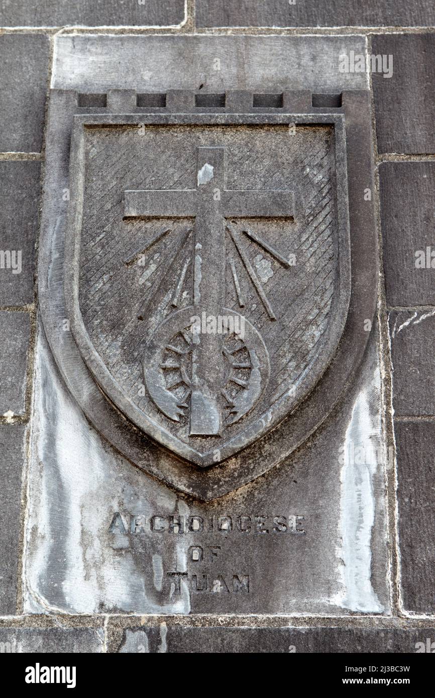 crête de l'archidiocèse de tuam sur l'église de notre dame du saint rosaire castlebar comté de mayo république d'irlande Banque D'Images