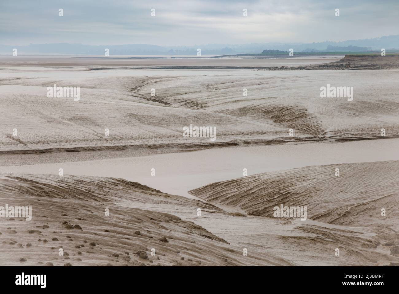 Les méplats de boue de l'estuaire de la rivière Severn. Banque D'Images