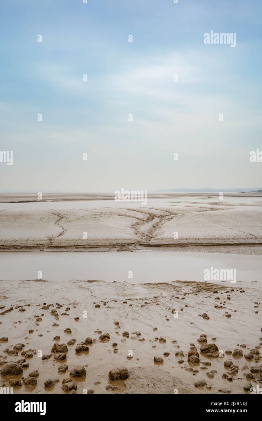 Les méplats de boue de l'estuaire de la rivière Severn. Banque D'Images