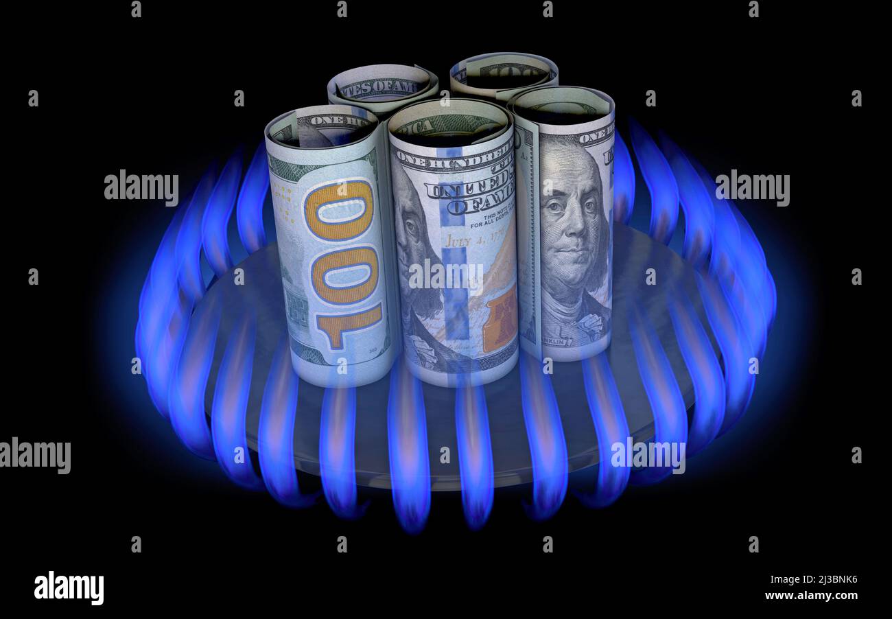 Image symbolique sur le thème de la hausse des coûts énergétiques aux États-Unis Banque D'Images