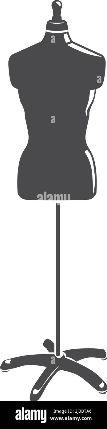 Icône mannequin. Symbole personnalisé. Logo du service de couture Illustration de Vecteur