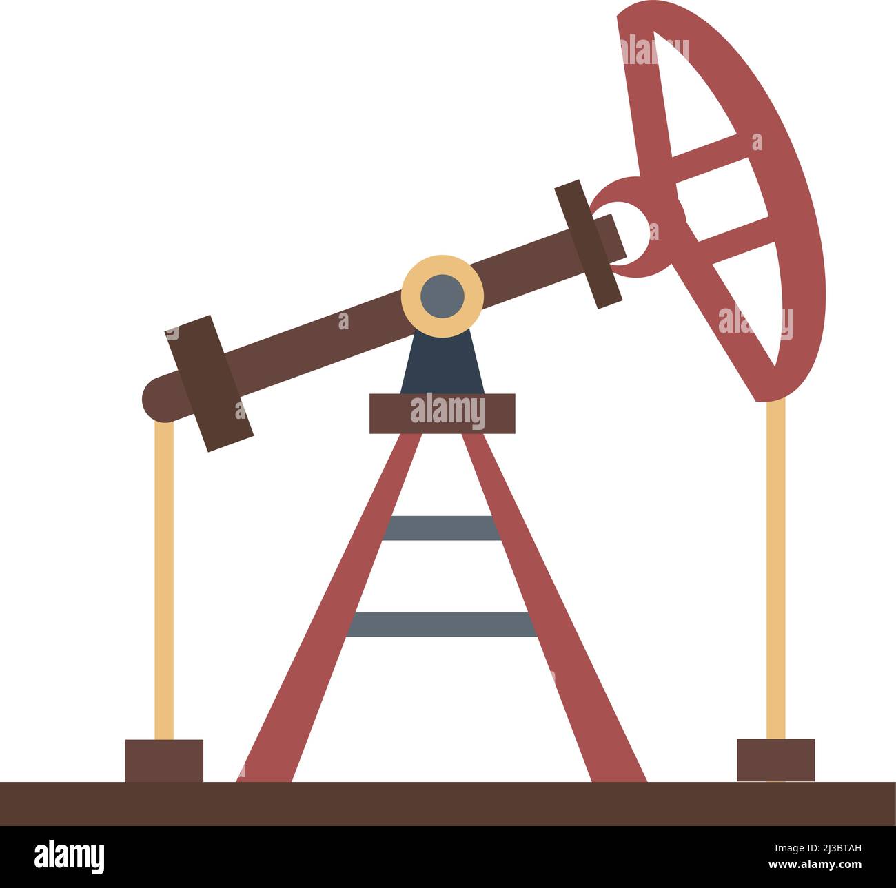 Pompe à huile. Construction de la fabrication du pétrole. Industrie du carburant Illustration de Vecteur