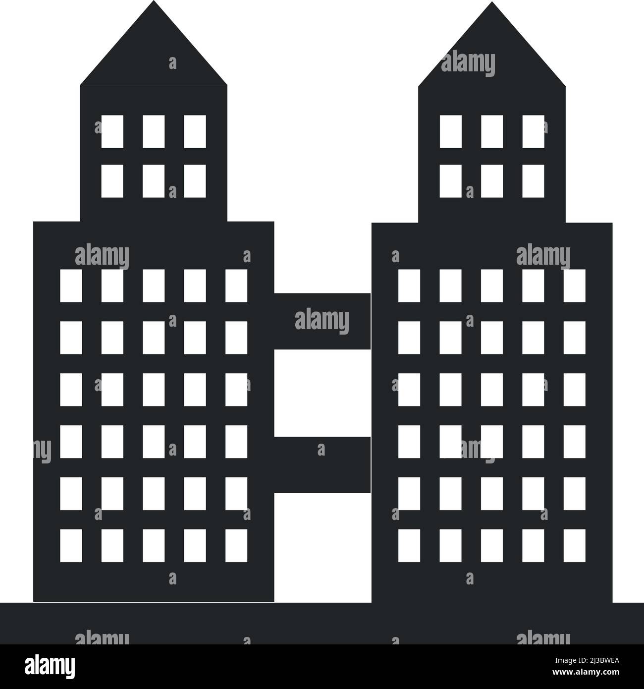 Icône gratte-ciel. Haut bâtiment de la ville. Architecture urbaine Illustration de Vecteur