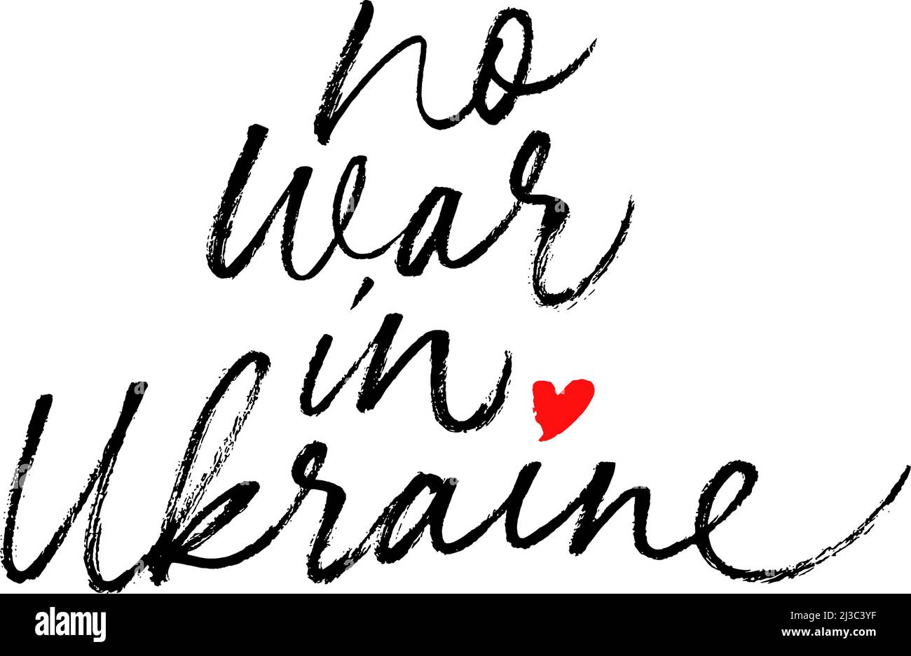 Pas de guerre en Ukraine vecteur pinceau calligraphie. Illustration de Vecteur