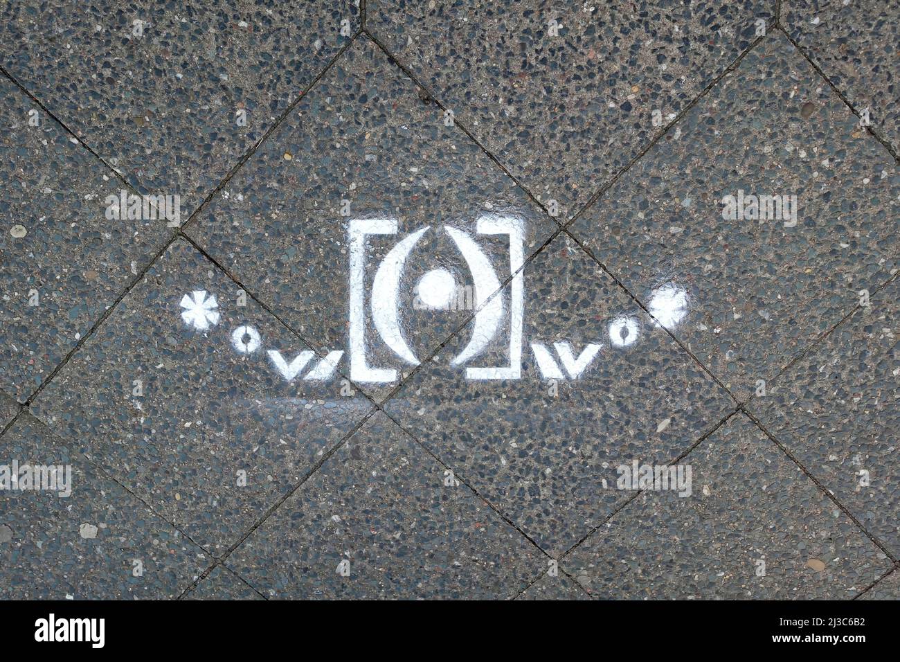 Stencil, œil de Providence, tous voyant œil de Dieu, Berlin, Allemagne Banque D'Images