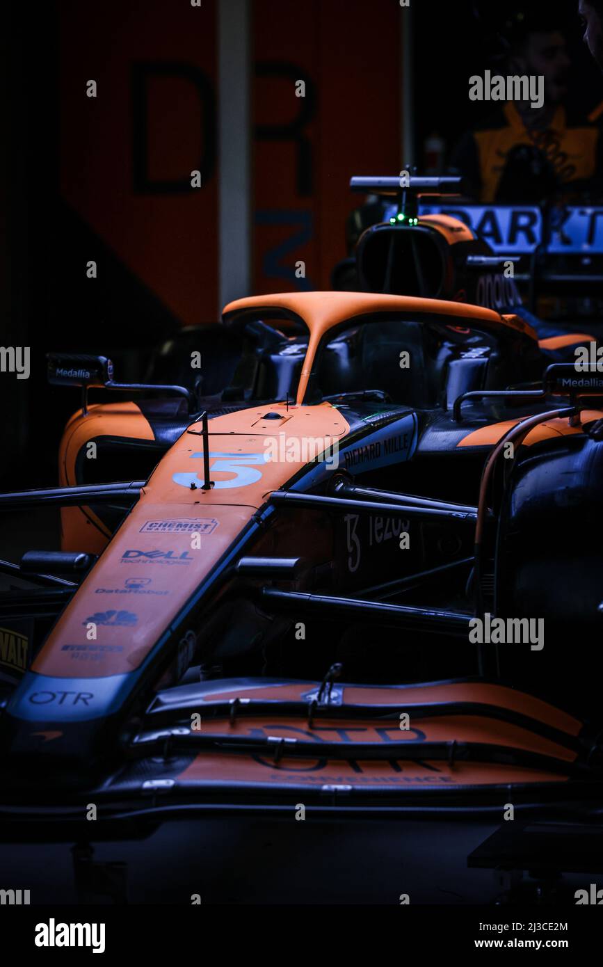 Melbourne, Victoria, Australie. 7th avril 2022. MELBOURNE, AUSTRALIE - AVRIL 7 : préparation et atmosphère au garage de l'écurie McLaren F1 le Grand Prix de Formule 1 australien 2022 du 7th avril 2022 (image de crédit : © Chris Putnam/ZUMA Press Wire) Banque D'Images