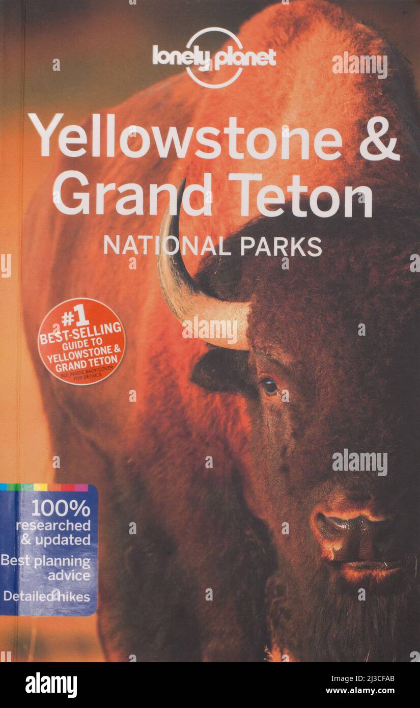 The Lonely Planet Guide to Yellowstone and Grand Teton aux États-Unis Banque D'Images