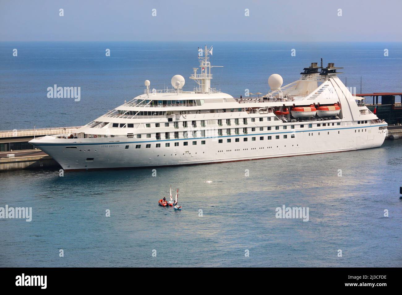 Le bateau de croisière Star Breeze (ancien esprit Seabourn) à Monaco Monte Carlo , Windstar Cruises Banque D'Images