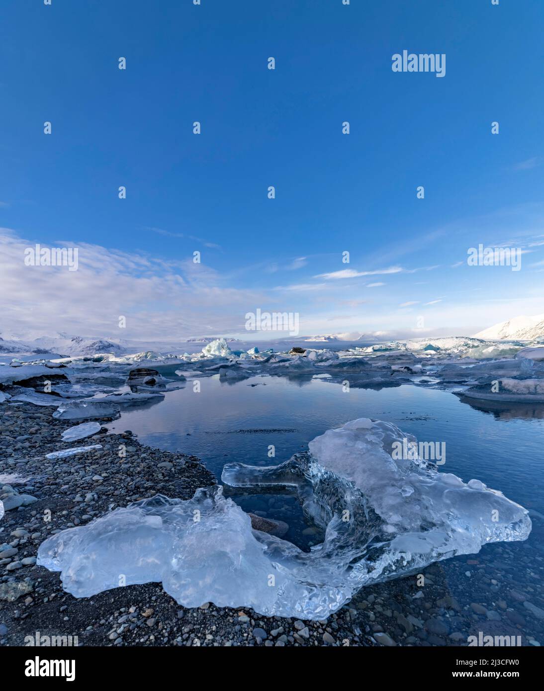 Lagon glaciaire de Jokulsarlon, parc national de Vatanjokull, sud-est de l'Islande Banque D'Images