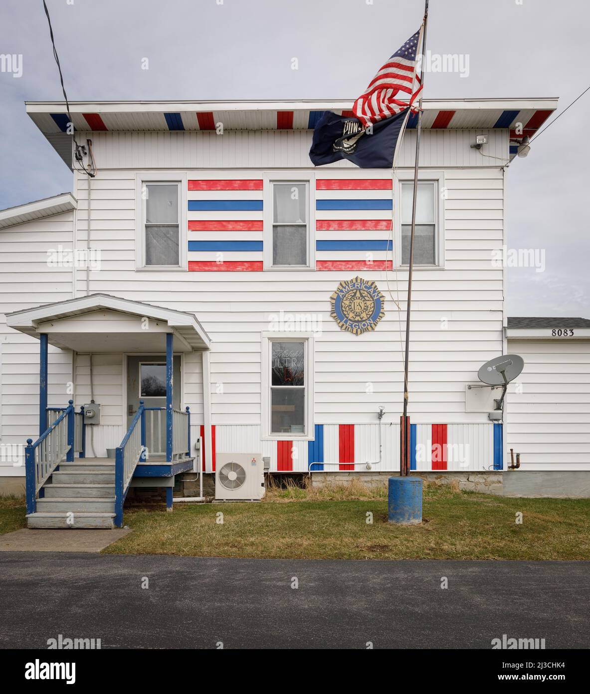 Un poste de la légion américaine le long de l'US route 20 alias Great Western Turnpike, à Waterville, dans l'État de New York. Comté d'Oneida. Banque D'Images