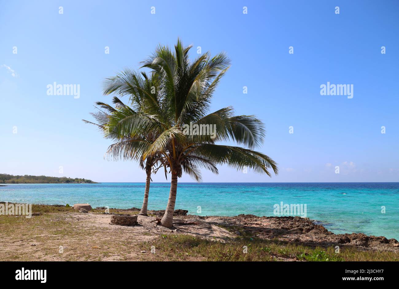 La splendide mer de la Baie des cochons, Cuba Banque D'Images