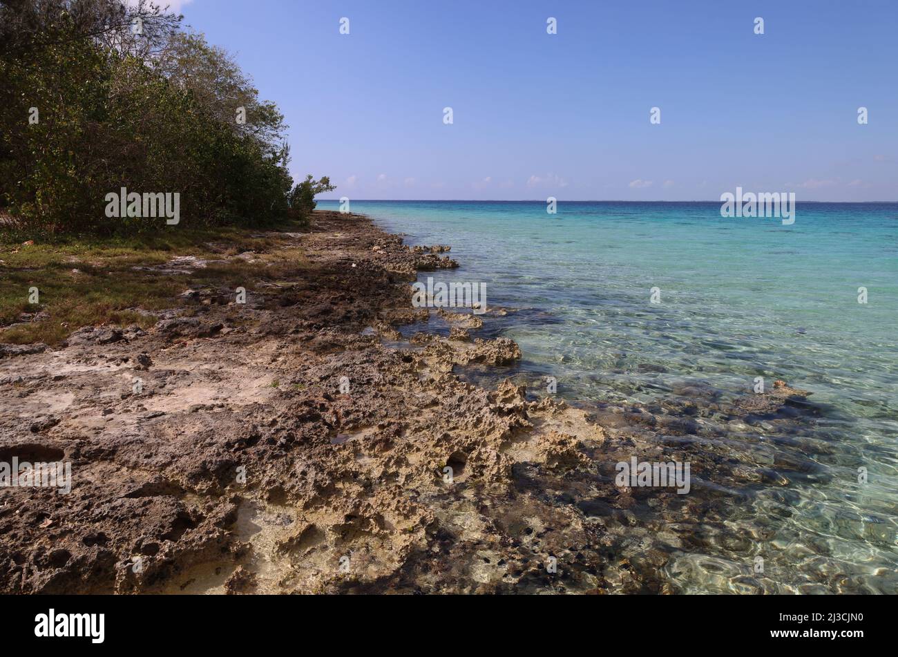 La splendide mer de la Baie des cochons, Cuba Banque D'Images