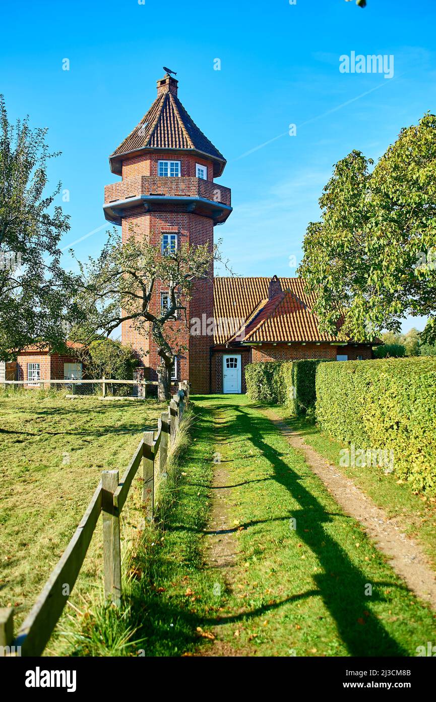 Bâtiment de gardien de phare à Dahmeshöved, dans le nord de l'Allemagne, en Europe Banque D'Images