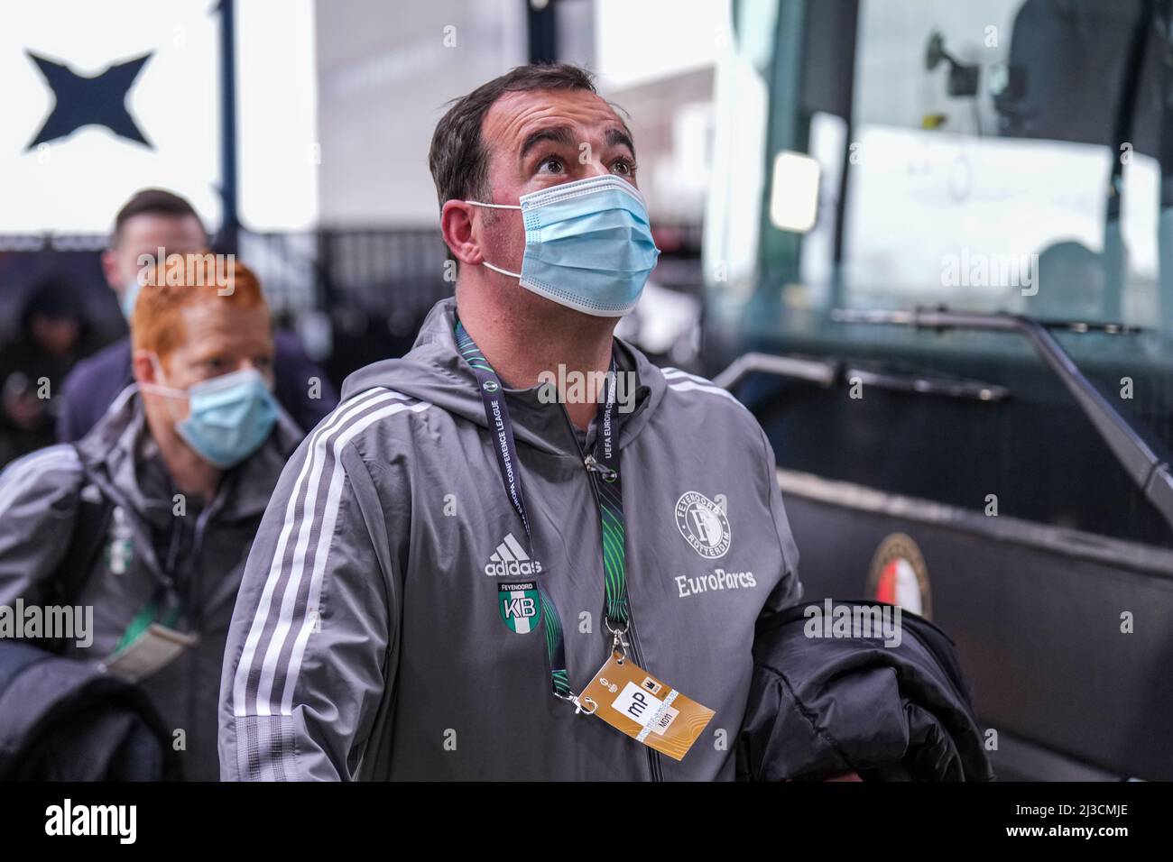 Rotterdam - Khalid Benlahsen de Feyenoord pendant le match entre Feyenoord et SK Slavia Prague au Stadion Feijenoord de Kuip le 7 avril 2022 à Rotterdam, aux pays-Bas. (Box to Box Pictures/Yannick Verhoeven) Banque D'Images