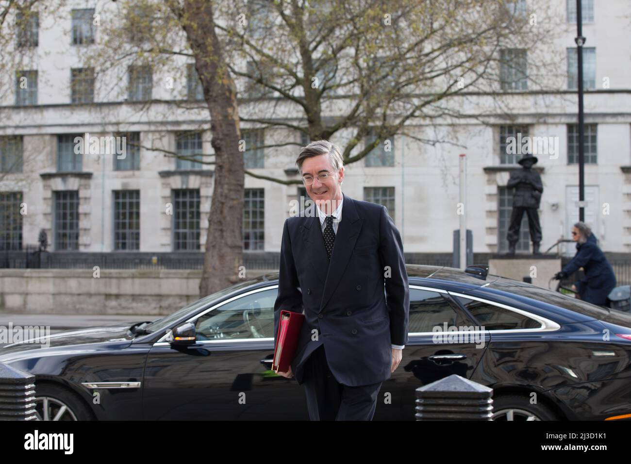 Londres royaume-uni 7th avril le ministre Jacob rees-mogg pour les opportunités de Brexit et l'efficacité gouvernementale arrive au cabinet du cabinet whitehall Banque D'Images